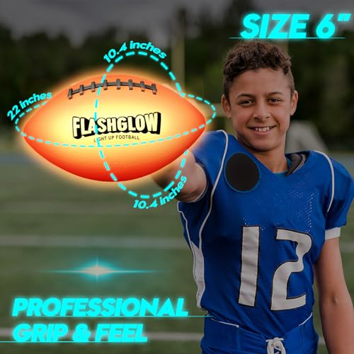 Light Up Football for Boys: Glow in The Dark - Toys for Kids Teen Boys Ages 8-15 - Birthday Christmas Easter Gift Ideas - ...