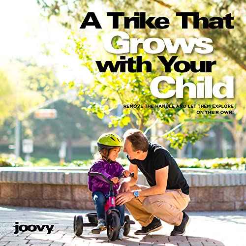 Joovy Tricycoo Fold & Go Toddler Tricycle Featuring Removable, Adjustable Push Handle, Lockable Pedals, Height-Adjustable Seat, 3-Point Safety Harness, and Rear Storage Box (Blueness), 27.6"x18.5"x37"