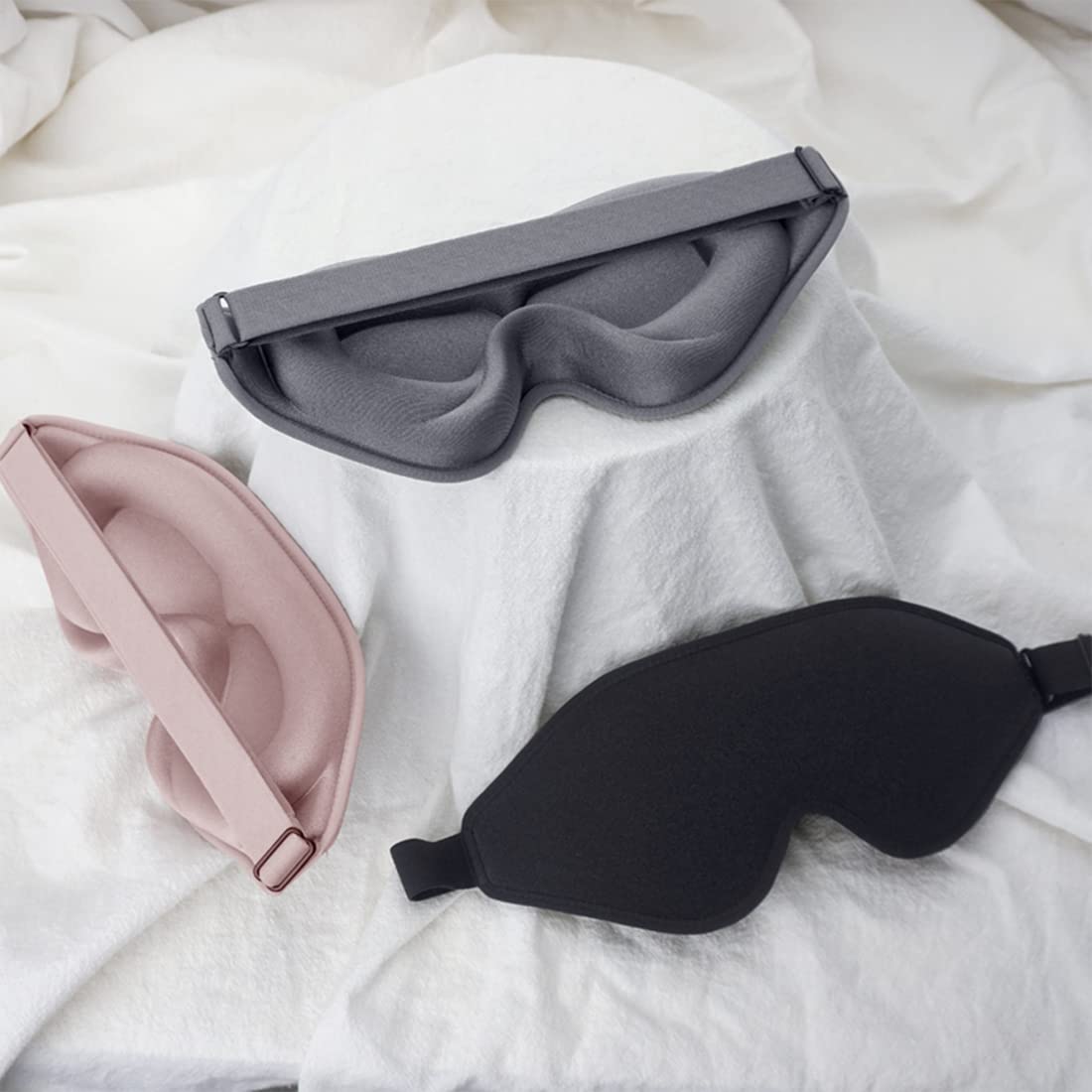 Sleep Mask, 3D Deep Contoured Eye Covers for Sleeping, 99% Block Out Light Eye Mask, Zero Pressure Cup Blindfold for Men Women, with Adjustable Strap for Sleeping, Yoga, Traveling (Grey)