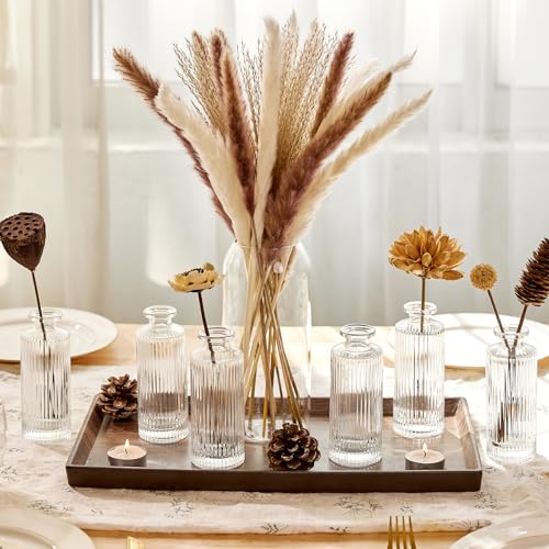ComSaf Small Vases for Flowers Mini Clear Glass Bud Vases in Bulk, 5.2 inch Tall Mini Flower Vase, Vases for Centerpiece, ...