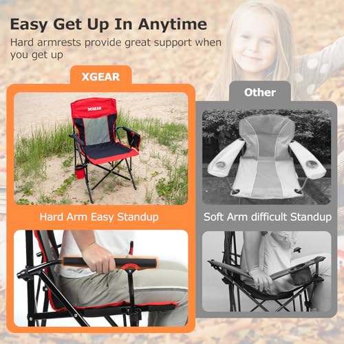 Camping Chair for Adults 350 LBS Support Camp Chair 2PCS with Breathable Mesh Back Fabric with Arm Rest Cup Holder and Por...