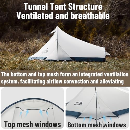 Naturehike Ultralight Solo Tunnel Tent - 1/2 Person Waterproof Tent with Lightweight Aluminum Pole, for Camping, Backpacki...