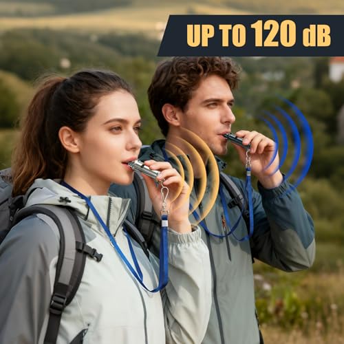Nihtdoy Dual Emergency Whistles (2 Pack) – 120dB Survival Whistles for Hiking, Camping & Rescue – Lightweight, Durable, On...