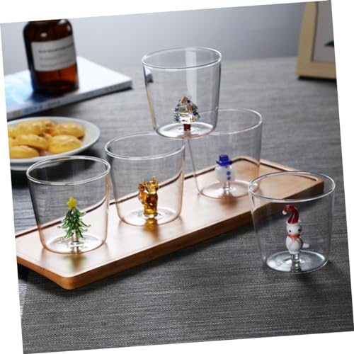 SHOWERORO Snowman Glass Transparent Beverage Cup Adorable Party Drinkware for Bar Supplies Beer and Water Unique Design fo...