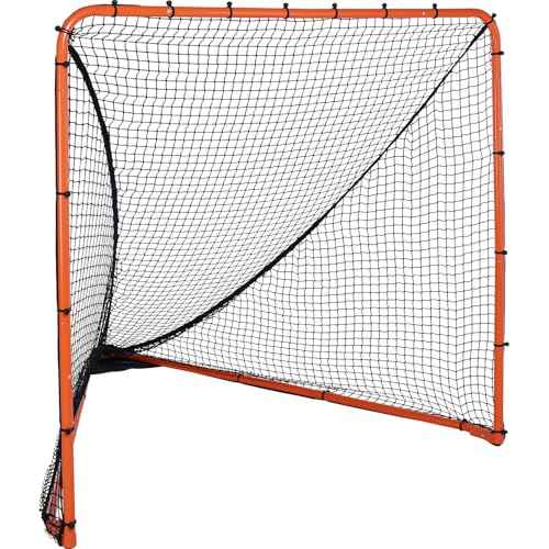 VEVOR Folding Lacrosse Goal, 6' x 6' Lacrosse Net, Portable Backyard Lacrosse Training Equipment, Steel Frame Training Net, Quick & Easy Setup Lacrosse Goal, Perfect for Youth Adult Training, Orange