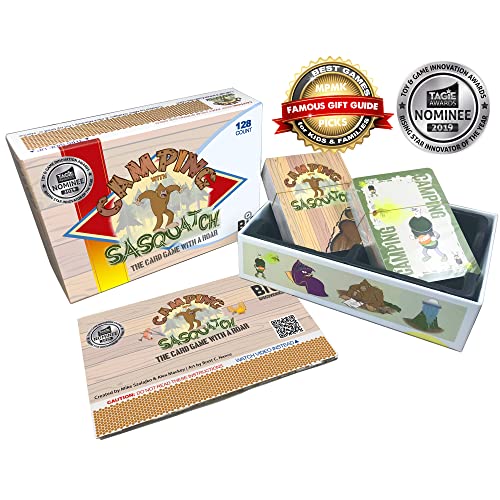 Camping with Sasquatch by Big Discoveries - A 128-Count Family Card Game with a Roar! | Fun Rummy Meets Slapjack Card Game...