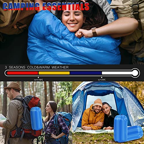Junkin 12 Pcs Camping Sleeping Bag Bulk for Adults Homeless 4 Seasons Cold Warm Weather Sleeping Bags Waterproof Lightweig...