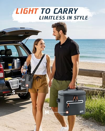 Soft-Sided Cooler Bag, 7/16/30 Can Insulated Lunch Box, Waterproof, Leak-Proof, Portable Lunch Bag for Work, Beach, Drink,...