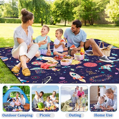 Extra Large Picnic Blanket Waterproof,80"x 80"Foldable Machine Washable Beach Blanket,Outdoor Blanket for 6-8 Adults,Suita...