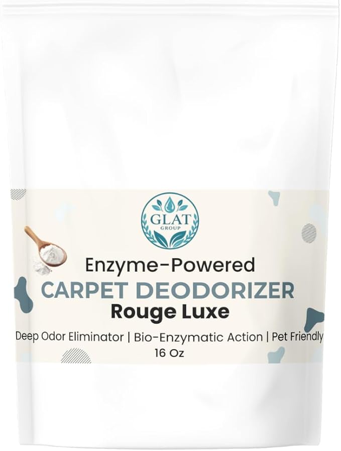 Enzyme-Powered Carpet Deodorizer (Powder) - Rouge Luxe | Natural Pet Odor Eliminator | Bio-Enzymatic Formula, Premium Performance, Eco Friendly | 16 oz