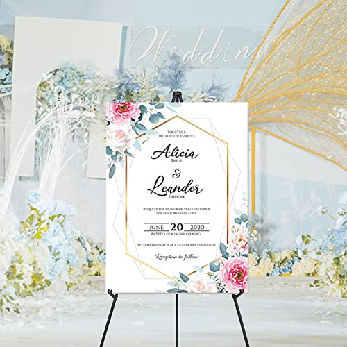 Thickened Easel Stand for Wedding Sign & Poster 63'' Portable Easels for Display Art Easel for Floor Adjustable Metal Ease...