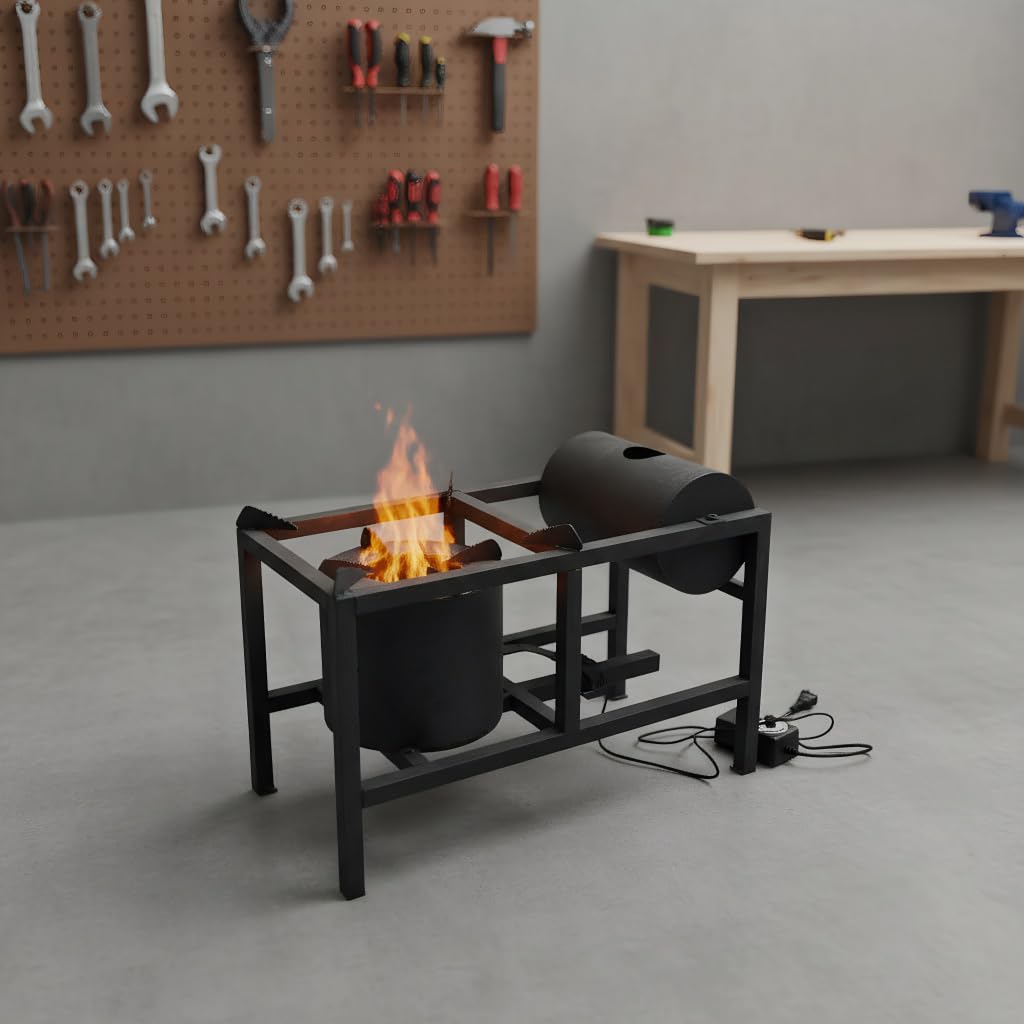 DINITHRON DC 12V Waste Oil Burner & Heater, High-Efficiency Heavy Duty Furnace Stove for Garage, Workshop and Outdoor Cooking Off-Grid Canning Stove & Wok Burner for Homesteading