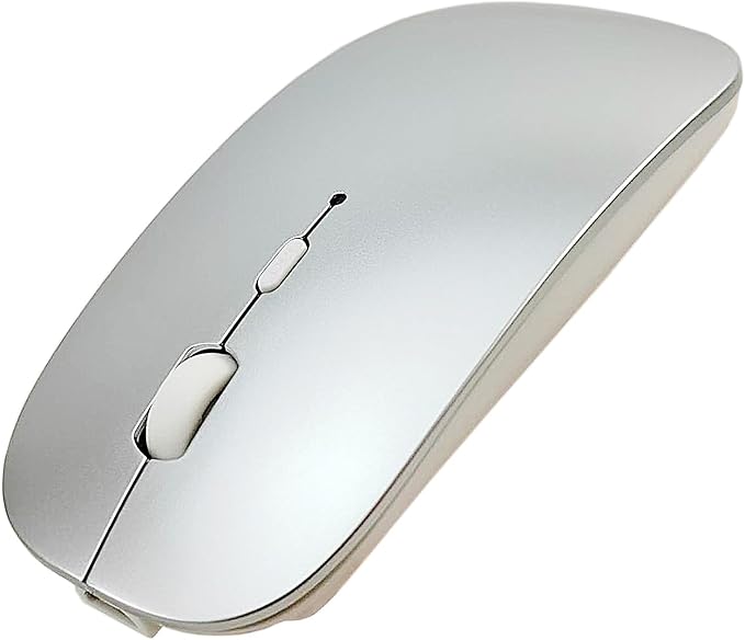 HOTDREAM Bluetooth Rechargeable Mouse for iPad Air/iPad Pro/Laptop/Tablet/iPhone/PC, (Not for Mac,MacBook) Silver