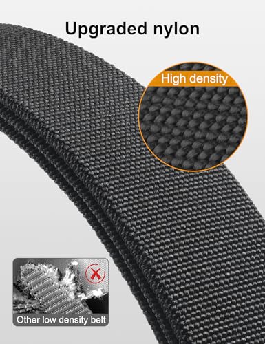 JUKMO Quick Release Tactical Belt, Military Work 1.5" Nylon Web Hiking Belt with Heavy Duty Seatbelt Buckle