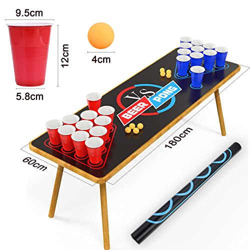 GOLDGE 63 x 23.6 inches Beer Pong Table Mat, Drinking Games for Adults Party – Perfect for Drinks, Soda, Punch, BBQs, Picn...