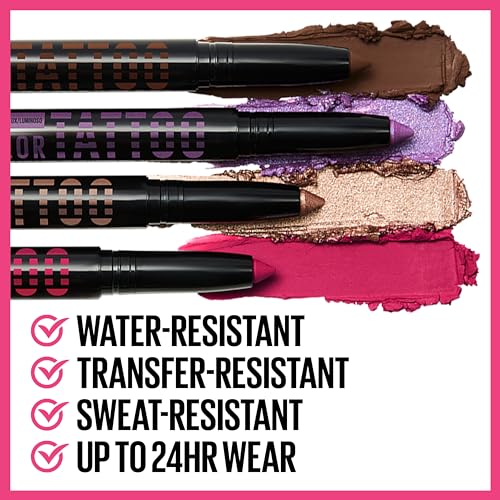 MAYBELLINE Color Tattoo Longwear Multi-Use Eye Shadow Stix, Eye Makeup, I am Fearless (Purple Shimmer)