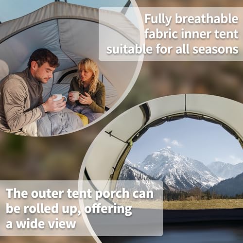 Naturehike Opalus UL 4 Season Tents for Camping, Windproof 2-3 Person Winter Camping Tent, Double Layer Cold Weather Tunne...