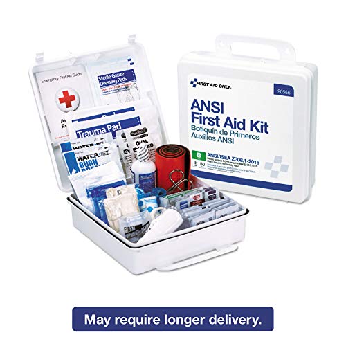First Aid Only 90566 ANSI B 2015 and OSHA Compliant First Aid Kit, 50-Person Emergency First Aid Kit for Business, Home, C...