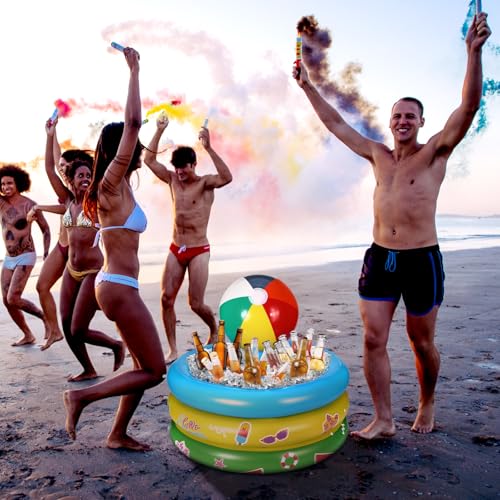 Bencailor Inflatable Cooler Inflatable Drink Cooler Beach Animal Theme Party Decorations Blow up Drink Holder Ice Tray Foo...