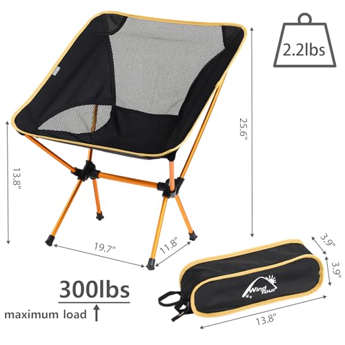 Portable Camping Chair Lightweight Foldable Outdoor Chair for Hiking Camp Backpacking Lawn Beach Fishing Picnic with Carry...
