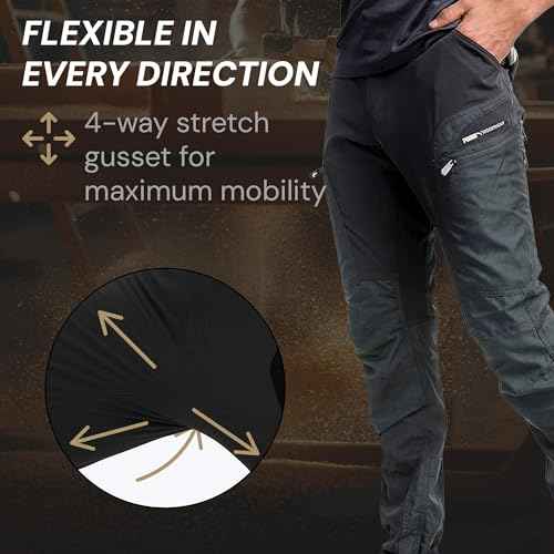 PUMA Workwear Pro-One Outdoor Hiking Pants Men - Breathable & Durable - Partially Water-Repellent - Ripstop Cargo Pants