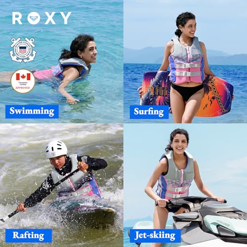 ROXY Women's Life Vest, USCG and Transport Canada Approved Type III PFD, Evoprene CGA Life Jacket for Boating Kayaking Raf...