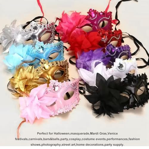 Masquerade Mask for Women Venetian Halloween Carnival Masks for Party Prom Ball (Black)