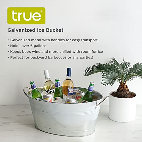 True Galvanized Tub, Large Ice Buckets for Parties, Beverage Cooler for Beer, Wine, Soda, Bottled Water, Rustic Beverage T...