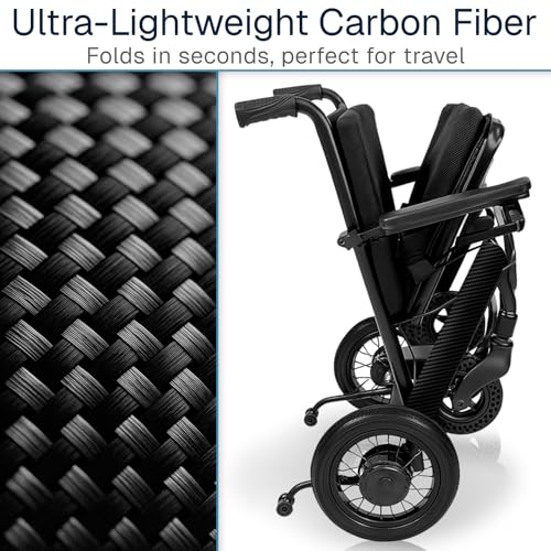 Vive Lightweight Electric Wheelchair for Adults - Foldable Power Wheel Chair - Collapsible, Folding, Ultralight, Motorize...