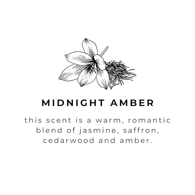 River Birch Midnight Amber Scented Natural Hand Soap - Handmade Soap - Moisturizing Hand Wash with Amber Glass Dispenser - Luxury Scented Hydrating Hand Soap - Vegan and Non-Toxic - 16 Fl Oz