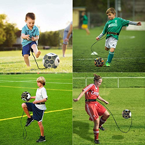Soccer/Volleyball/Rugby Trainer, Football Kick Throw Solo Practice Training Aid Control Skills Adjustable Waist Belt for K...
