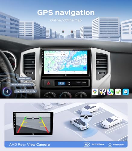 Car Radio Stereo for Toyota Tacoma 2005-2015, 9" Touch Screen Head Unit with Android 13/CarPlay/Android Auto/2+64G /GPS Na...