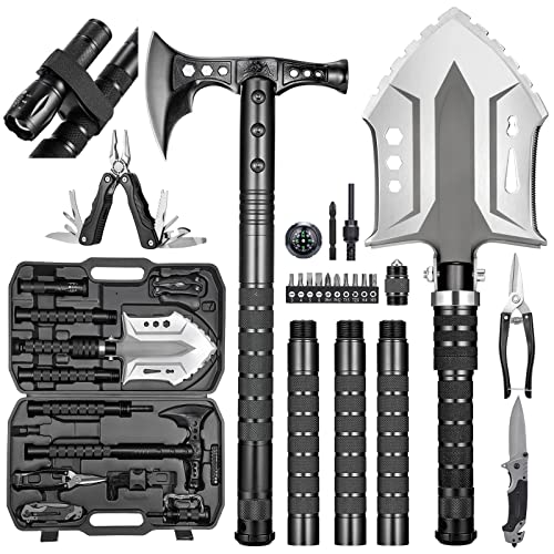 Camping Shovel Axe Outdoor Survival Shovel Set with High Carbon Steel Camping Gear for Men Outdoor Caming Hiking Backpacki...
