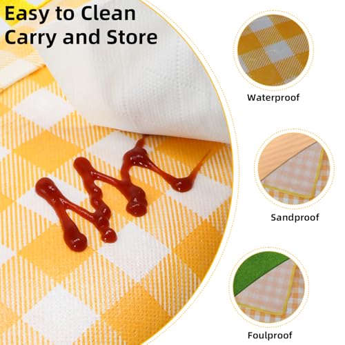 Wulitaotao Outdoor Picnic Blanket, 80" x 60" Foldable Waterproof Sand Beach Mat for Beach, Camping & Lawn, Sandproof & Por...