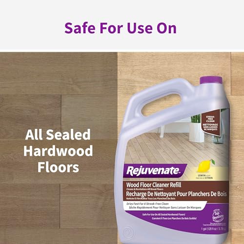 Rejuvenate Wood Floor Cleaner Refill, 1 Gallon, Cleans and Protects All Sealed Hardwood Floors and Dries Fast for a Streak-Free Clean