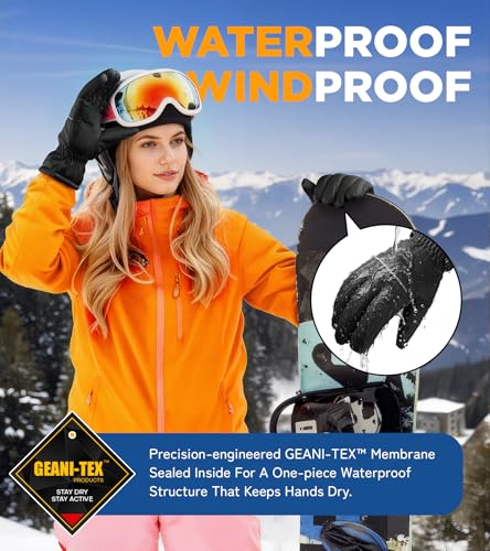 UMEWARM Winter Gloves Men Women Made with 3M Insulation, -20℉ GEANI-TEX Waterproof & Windproof Gloves for Cold Weather