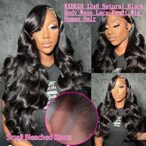 20 Inch 13x6 Body Wave Wigs for Women 220% Density Lace Frontal Wig Human Hair Pre Plucked Body Wave Glueless Lace Front Wig Human Hair Natural Color Wigs