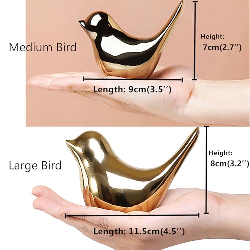 FANTESTICRYAN Small Birds Statues Gold Home Decor Modern Style Figurine Decorative Ornaments for Living Room, Bedroom, Off...