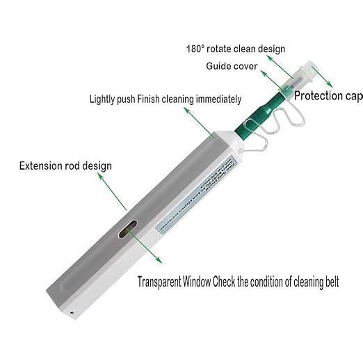Fiber Optic Connector Cleaning Pen,10PCS Fiber Optic Cleaner Pen for 2.5mm Ferrules SC,FC,ST,SC/APC and FC/APC,800+ Clean Times