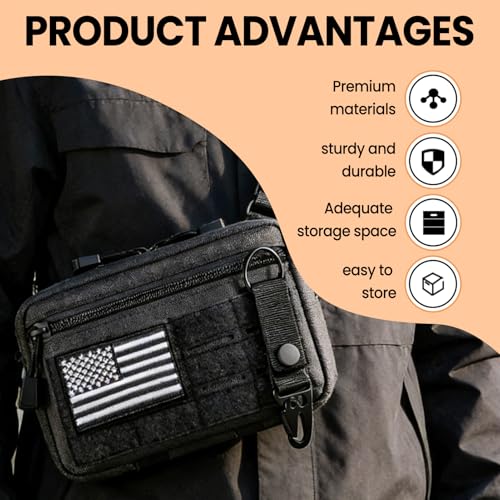 Heavy-Duty Tactical Admin Pouch (8×5Inch) - Water-Resistant Nylon Modular Bag for Outdoor/Combat Gear
