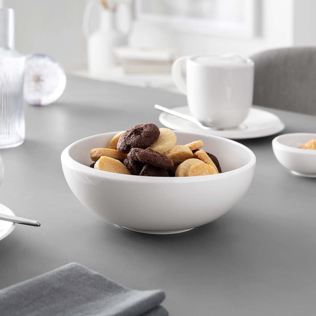 Villeroy & Boch NewMoon Small Serving Bowl for Every Occasion Premium Porcelain White Dishwasher Safe, 33.75 oz