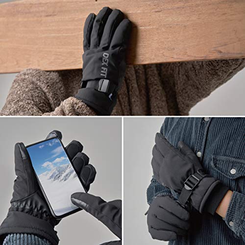 DEX FIT Coldproof Warm Winter Gloves WG201, Waterproof, Double Thermal Protection for Cold Weather & Outdoor Work, PU Leat...