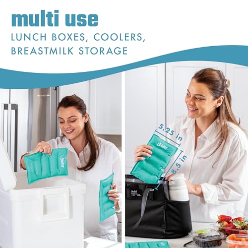 Cool Coolers by Fit & Fresh 2 Pack XL Soft Ice Packs for Cooler, Flexible Stretch Nylon, Lunch Box Ice Packs, Large Reusab...
