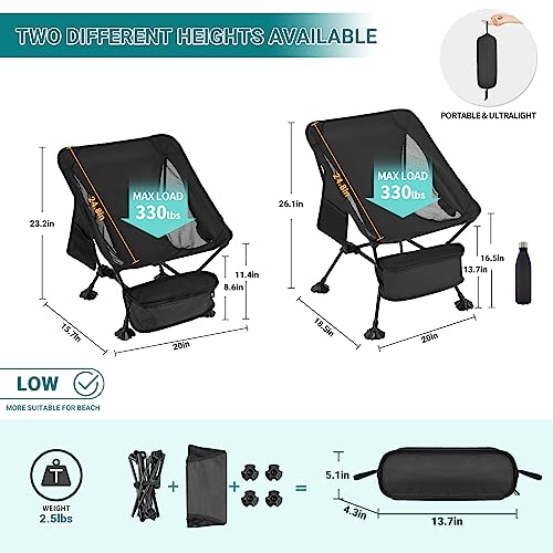 ATEPA Backpacking Chair, Ultralight Folding Portable Small Camping Chairs for Adults Compact Foldable Beach Seat with Ant...