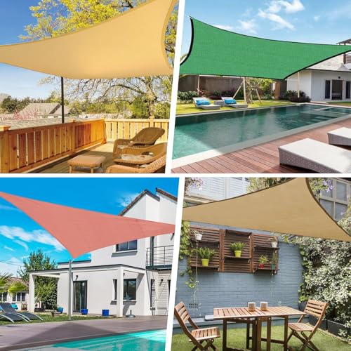 Vexoria Sun Shade Sail Canopy, 20'x 20'x 20' Triangle 95% UV Block Shade Cover for Outdoor, Backyard Patio, Lawn, Garden, ...