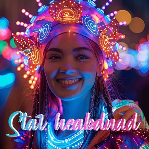CLOACE Light Up Headband LED Disco Ball Headbands Glitter Star Hair Band Rave Party Festival Carnival Hair Accessories for...