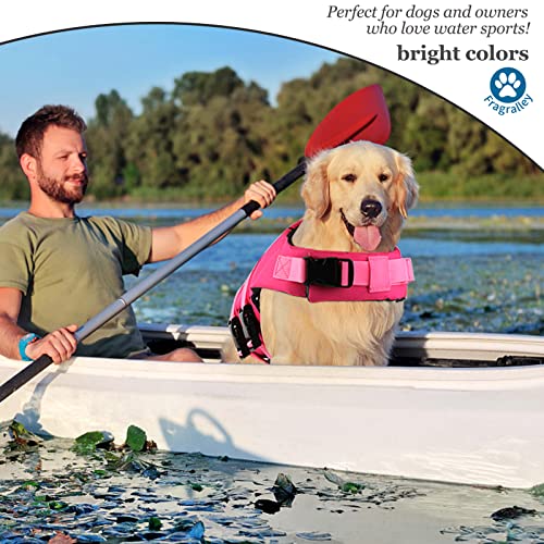Fragralley Dog Life Jacket Shark, Dog Life Vest Adjustable Ripstop, Dog Swimming Safety Vest with Superior Buoyancy & Resc...