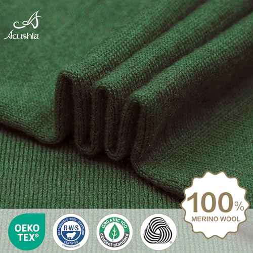 ACUSHLA 100% Merino Wool Cuff Beanie for Men & Women Knitted Winter Hat Unisex Watch Cap Skull Wrap for Cold Weather