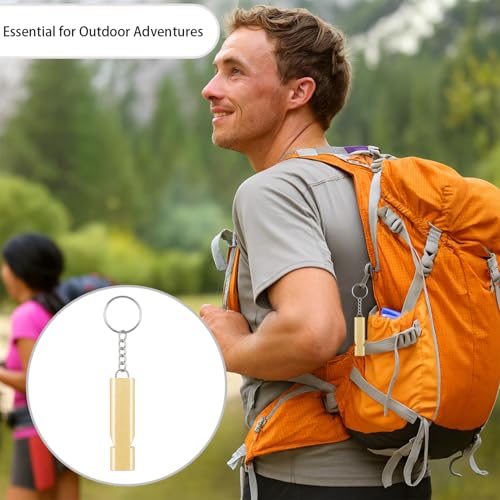 Premium Extra Loud Whistles for Camping Hiking Hunting Outdoors Sports and Emergency Situations, Sturdy but Light Aluminiu...
