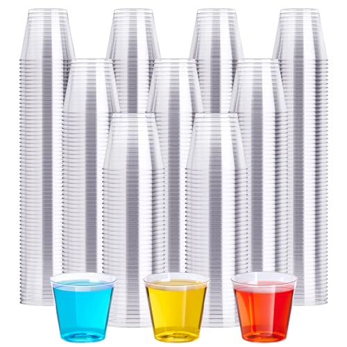 1 OZ 500 Pack Plastic Shot Glasses, Disposable Cups, 1 Ounce Tasting Cups Party Cups Perfect for Whiskey, Wine Tasting, Fo...